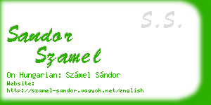 sandor szamel business card