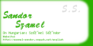 sandor szamel business card